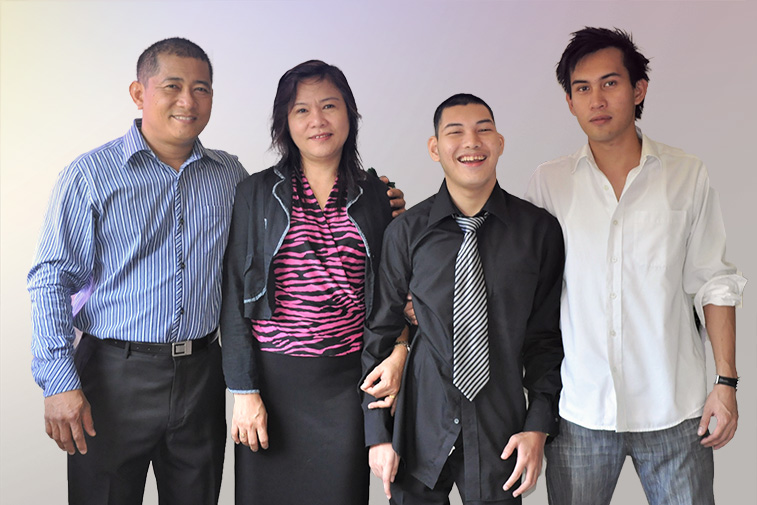 Argote Family. L-R: Sonny (father), Evelyn (mother), Japheth, Mark.