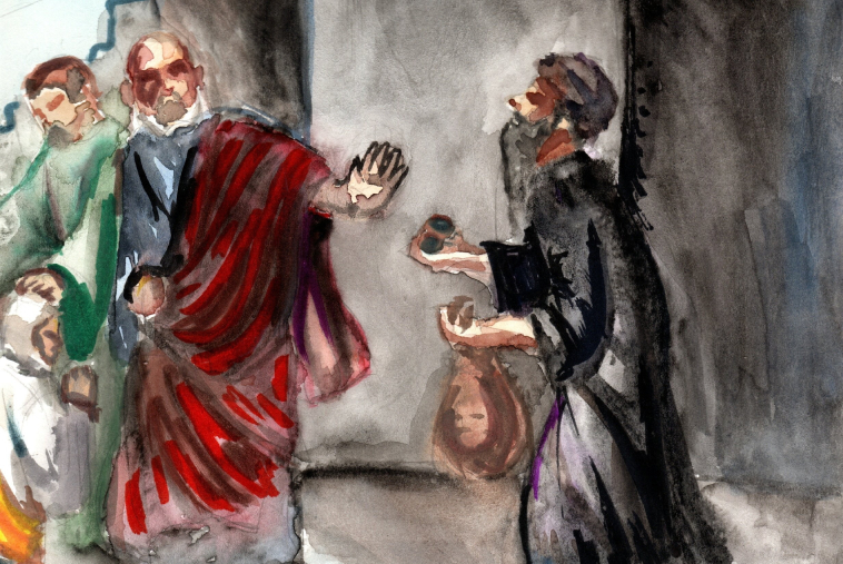 Simon Magus and Peter © Painted by Cherin Hale